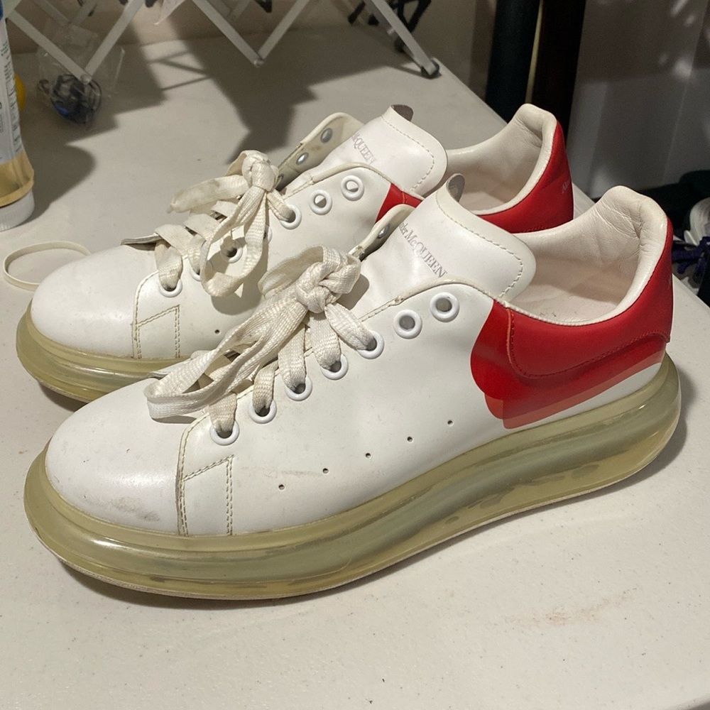 Alexander McQueen men clear sole high heels sneakers